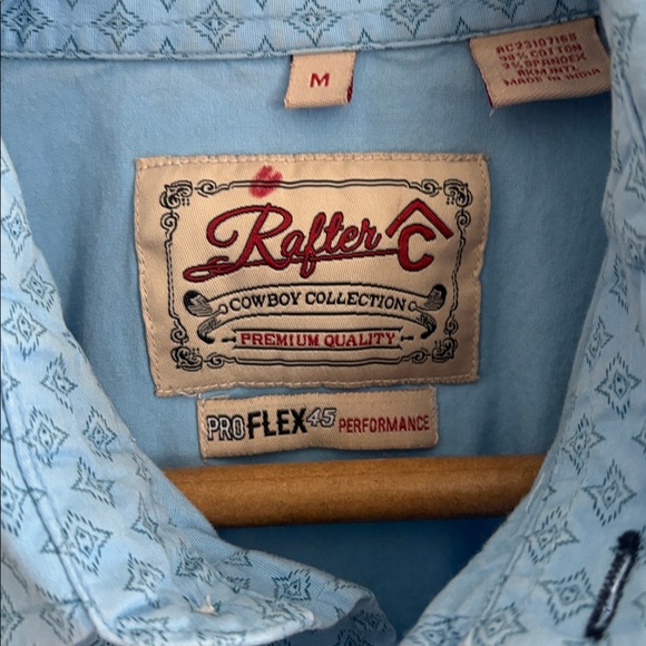 Rafter Men's Western Blue Button Down Shirt - Picture 2 of 10
